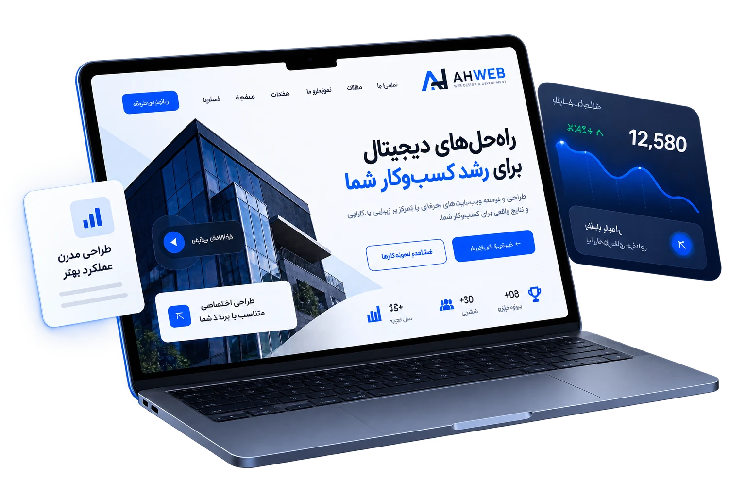 طراحی سایت شرکتی حرفه ای AHWEB